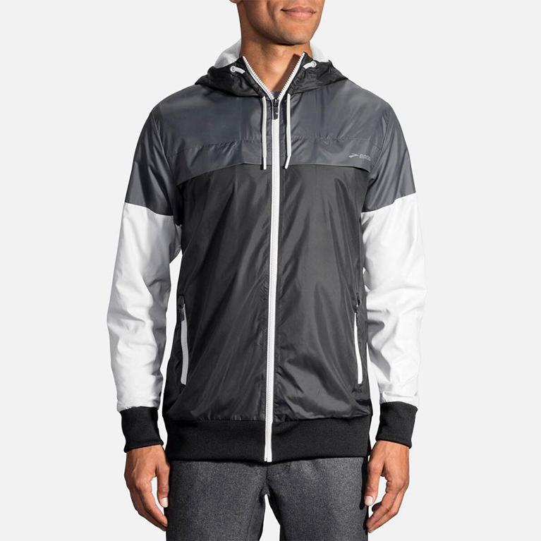 Brooks Sideline Running Jackets - Men's - Grey (27850-QLIX)